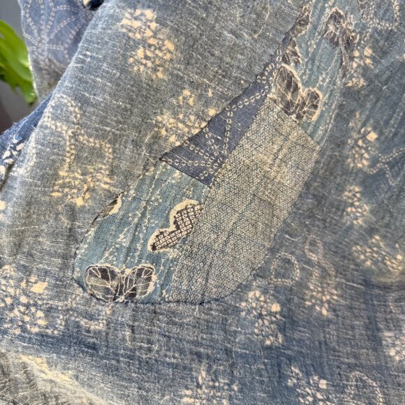 Magnolia Pearl Denim Blue Linen Good Fortune Kimono - Picture 9 of 16